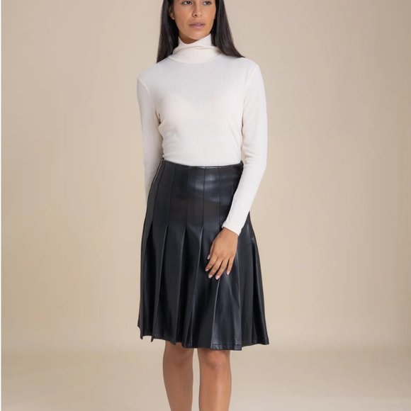 Dress Blank Dresses & Skirts - NWT Leather Pleated Skirt